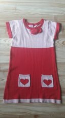 Svetrové šaty se srdíčky, vel. 2-3 roky (98cm)