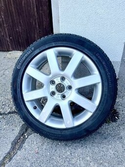 1x orig alu disk VW  R17" + zimní pneu Continental 205/50R1