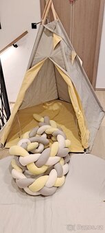 Teepee stan, mantinel (pletený cop),podložka Mickey