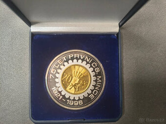 medaile 75 let první čs. mince