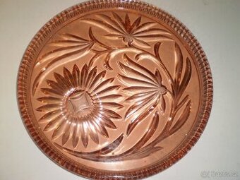 sklo - tác kulatý a oval hranatý - oranžové zbarvení