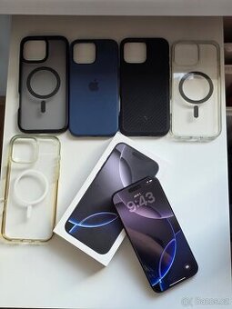 Zánovní iPhone 16 Pro Max 512GB, černá barva + příslušenství