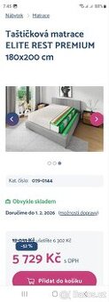 NOVÁ TAŠTIČKOVÁ MATRACE 180x200