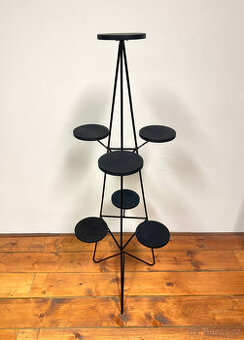 Nový květinový stojan,dřevěné plochy z jasanu,Dark Navy blue