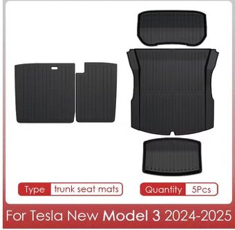 Tesla 3 Highland vypln zadni kufr predni kufr vana zadni