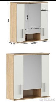 Závěsná koupelnová skříňka se zrcadlem