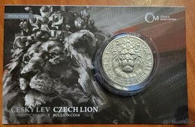 Stříbrná dvouuncová mince Český lev 2022 číslovaný - 1