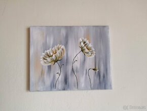 Originální obrázek abstraktních květů Akryl na plátně