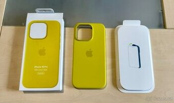 Originální silikonový obal s MagSafe pro iPhone 16 Pro žlutý