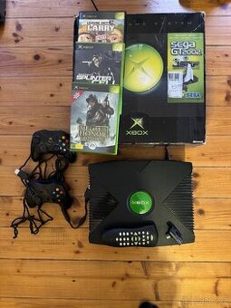 Xbox + ovladač, dva ovladače+ 3 hry - 1