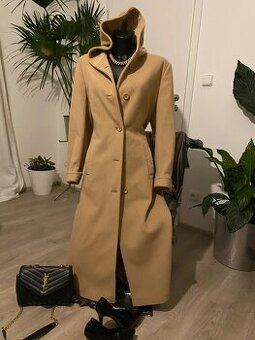 Mango kasmirovy bezovy velbloudi vlneny kabat 38