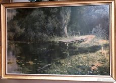 Reprodukce obrazu V. D. Polenov, Zarostlý rybník (1879).