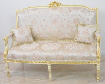 Zámecké řezbované sofa - čalouněné - 1