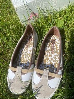 Baleríny white/khaki vel. 35,5
