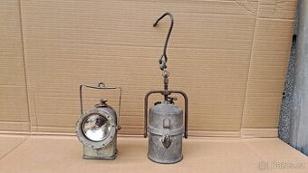 Hornická svítilna a karbidová lampa