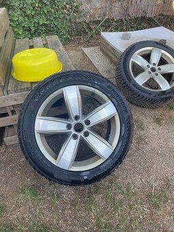 Alu kola 5x112 originál Volkswagen gumy 7mm zimní