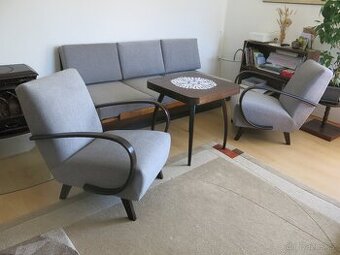 Kompletně zrenovovaná retro sestava – Halabala + sedačka + s