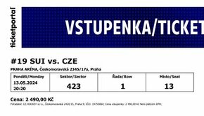 Vstupenky na hokej SUI vs. CZE