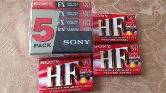 Magnetofonové kazety zn. Sony originál zabalené - 9 ks