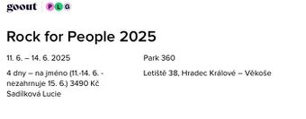 Lístky Rock for People 2025