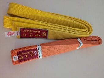 Žlutý a oranžový pásek na karate hayashi - nové