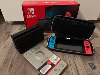 Nintendo Switch – nepoužitá, faktura, krabice, microSD
