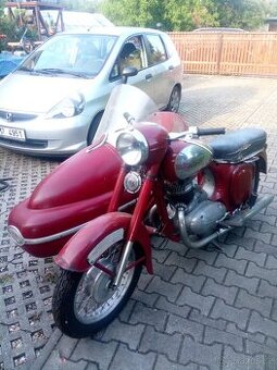 Jawa 250/353 sidecar bez TP štítek motor rám suhlasi