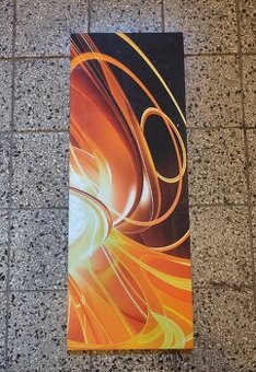 Abstraktní obraz - oranžovo černá 80x30cm