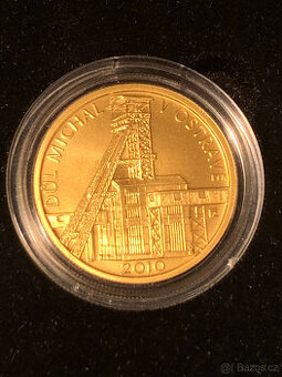 Zlatá mince důl Michal v Ostravě - BK