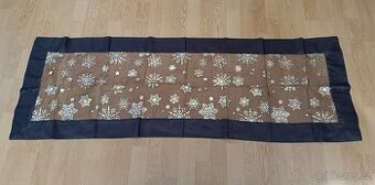 NOVÝ vánoční ubrus běhoun hnědo -zlatý Zn: ZARA Home