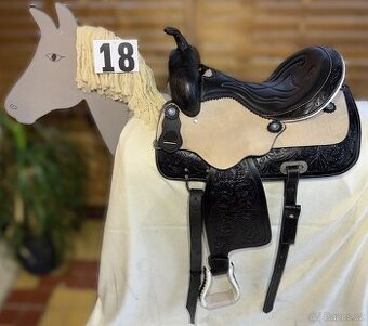 Westernový sedlový komplet 18) černý s přírodní