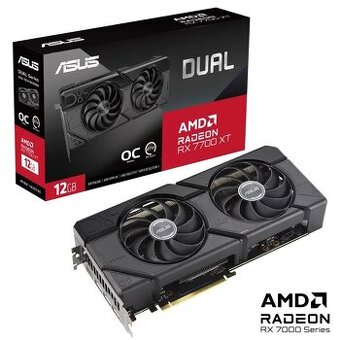 ASUS VGA AMD Radeon RX 7700 XT DUAL OC 12G, 12G GDDR6, 3xDP