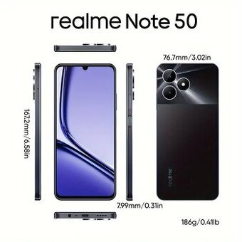 Nový černý Realme Note 50 3GB+64GB