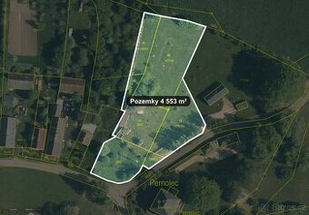 Prodej pozemky pro bydlení (4 553 m2) - Pernolec u Tachova