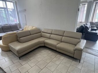 Sedací souprava rohová - el.polohovací - kůže