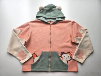 Dámská Obrázková Mikina s ušatou kapucí vel. S / 36