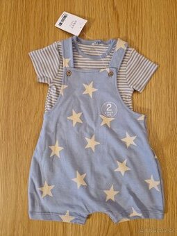 Modrobéžový set Next s proužky a hvězdičkami pro chlapečka