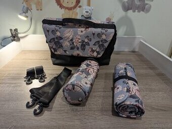 Přebalovací taška CAVOE – květinový vzor, komplet