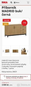 Příborník MADRID buk/černá