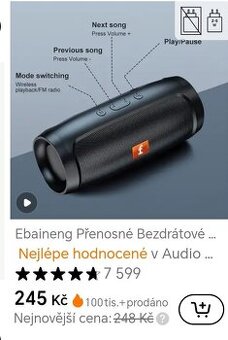 Koupím REPRO s FM rádiem a USB nabíjením.