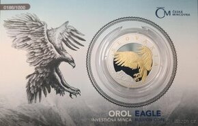 Stříbrná uncová investiční mince Orel 2024 selekt. pokov Au
