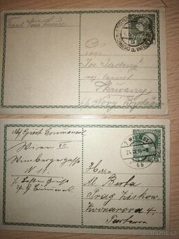 Dvě staré dopisnice Rakousko 1914 - 15. - 1