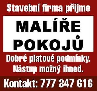 Přijmu malíře do stavební firmy