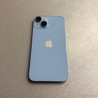 iPhone 14 128GB modrý, pěkný stav, 12 měsíců záruka