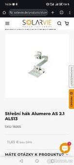 Háky k montáži solárních panelů