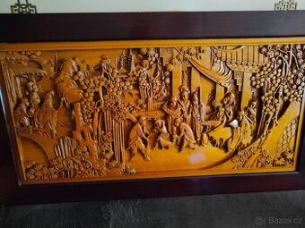 2 Krásne Čínske drevené obrazy