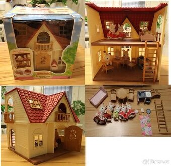 Sylvanian families dům a rodinka 2sety hezký stav