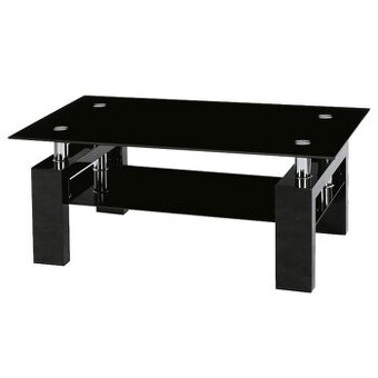 Konferenční stolek, skleněný černý CASA 11449