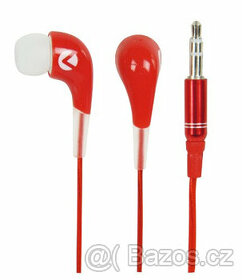 Sluchátka KNG Oozy Red - červená - špunty, Jack 3.5mm, nové