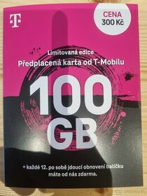 Limitovaná edice 100GB dat T-mobile